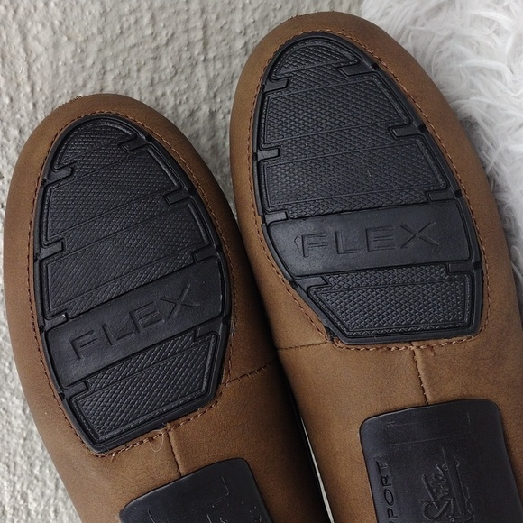 Life Stride Velocity Tan Faux Leather Almond Toe Low Wedged Heel Slip On Loafer - Picture 8 of 16